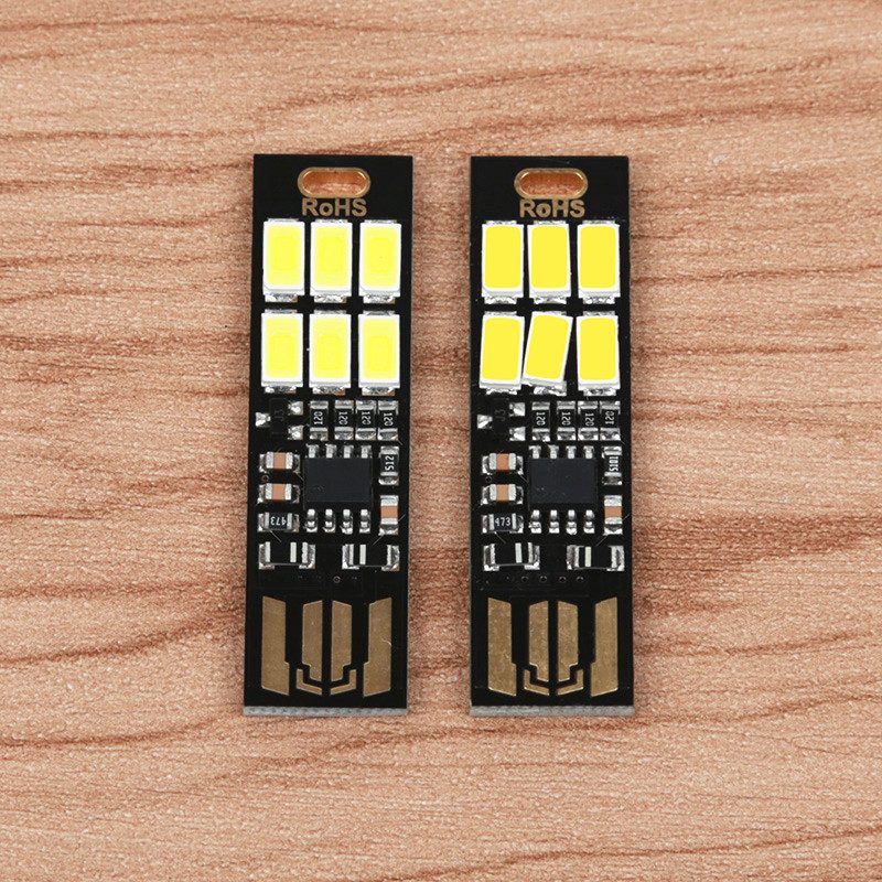 גאדג'טים מגניבים - התקן USB נייד עם 6 לדים - הפעלה בטאץ - בצבע לבן וצהוב