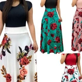 שמלות מקסי 2XL 3XL 4XL פסים רטרו וינטאג נשים נערות להזמנה לוקו0ט